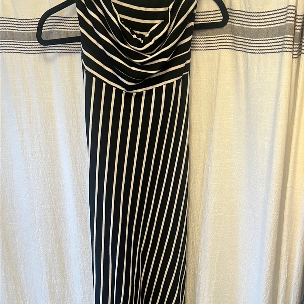 West Kei Black and White Strapless Dress